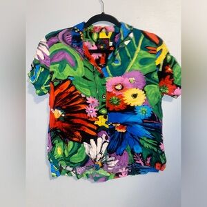 Funky artsy women’s button down top